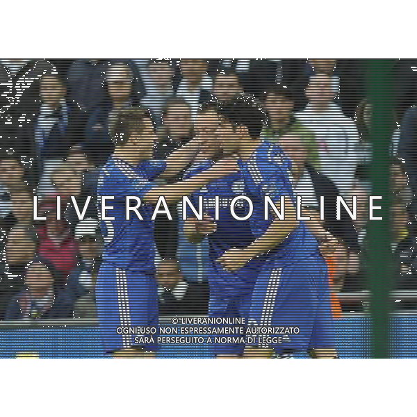 Chelsea\'s John Terry celebrates scoring the opening goal with team mates Photographer Ashley Crowden/CameraSport Football - Capital One Cup Final - Chelsea v Tottenham Hotspur - Sunday 1st March 2015 - Wembley - London © CameraSport - 43 Linden Ave. Countesthorpe. Leicester. England. LE8 5PG - Tel: +44 (0) 116 277 4147 - admin@camerasport.com - www.camerasport.com AG ALDO LIVERANI SAS ONLY ITALY