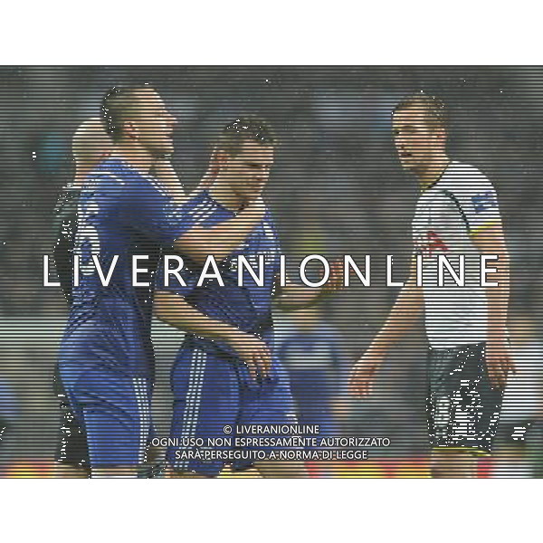 Chelsea\'s John Terry looks at Cesar Azpilicueta head after he cuts it open Photographer Ashley Crowden/CameraSport Football - Capital One Cup Final - Chelsea v Tottenham Hotspur - Sunday 1st March 2015 - Wembley - London © CameraSport - 43 Linden Ave. Countesthorpe. Leicester. England. LE8 5PG - Tel: +44 (0) 116 277 4147 - admin@camerasport.com - www.camerasport.com AG ALDO LIVERANI SAS ONLY ITALY
