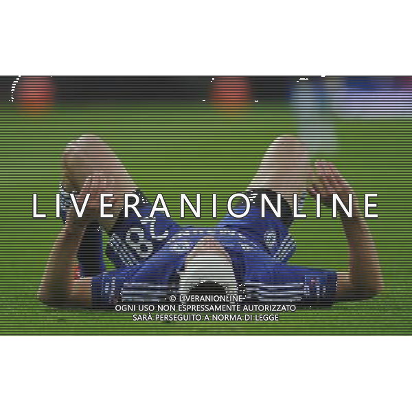 Chelsea\'s Cesar Azpilicueta on the floor after taking a knock Photographer Ashley Crowden/CameraSport Football - Capital One Cup Final - Chelsea v Tottenham Hotspur - Sunday 1st March 2015 - Wembley - London © CameraSport - 43 Linden Ave. Countesthorpe. Leicester. England. LE8 5PG - Tel: +44 (0) 116 277 4147 - admin@camerasport.com - www.camerasport.com AG ALDO LIVERANI SAS ONLY ITALY