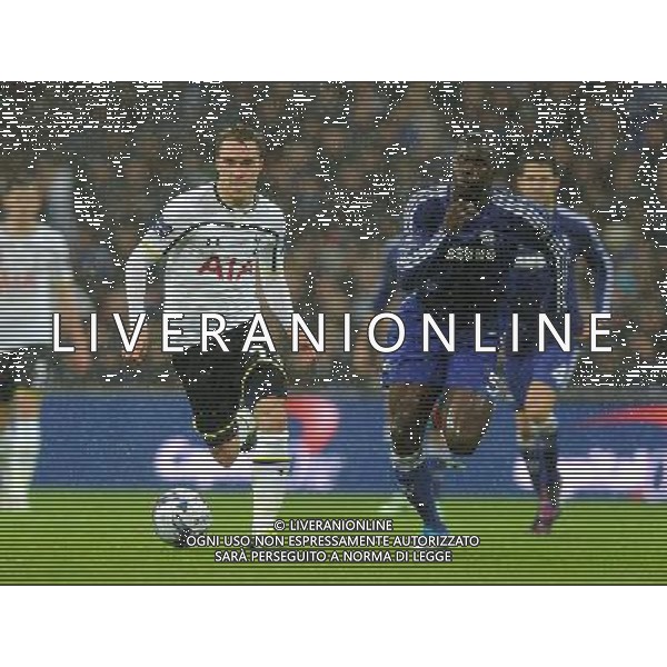 Tottenham Hotspur\'s Christian Eriksen vies for possession with Chelsea\'s Kurt Zouma Photographer Ashley Crowden/CameraSport Football - Capital One Cup Final - Chelsea v Tottenham Hotspur - Sunday 1st March 2015 - Wembley - London © CameraSport - 43 Linden Ave. Countesthorpe. Leicester. England. LE8 5PG - Tel: +44 (0) 116 277 4147 - admin@camerasport.com - www.camerasport.com AG ALDO LIVERANI SAS ONLY ITALY