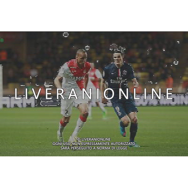 Fabinho / Edinson CAVANI - 01.02.2015 - Monaco / Paris Saint Germain - 27eme journee de Ligue 1 - Photo : Serge Haouzi / Icon Sport AG ALDO LIVERANI SAS ONLY ITALY