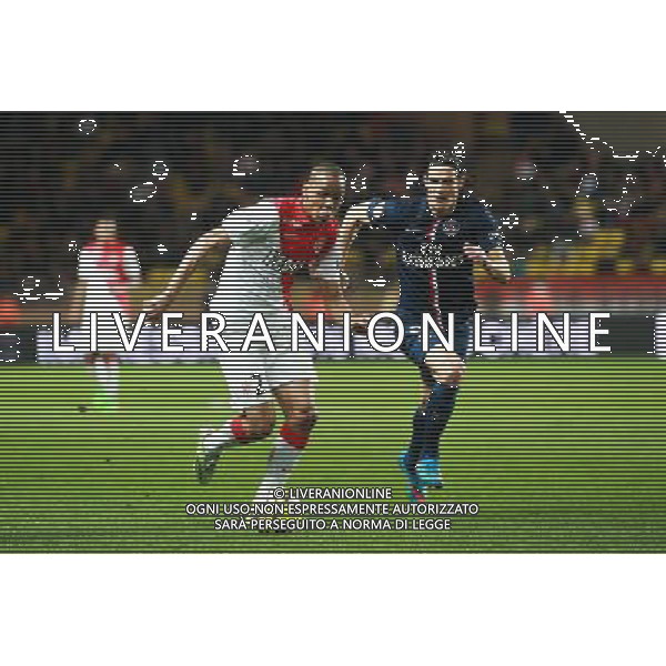 Fabinho / Edinson CAVANI - 01.02.2015 - Monaco / Paris Saint Germain - 27eme journee de Ligue 1 - Photo : Serge Haouzi / Icon Sport AG ALDO LIVERANI SAS ONLY ITALY