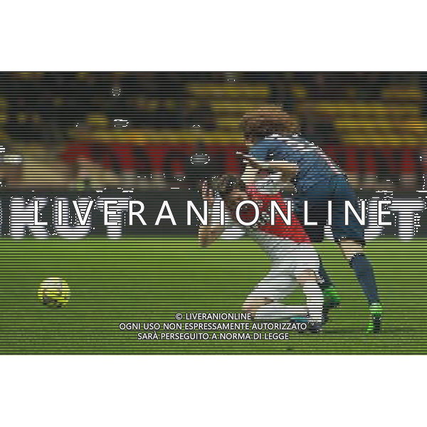 Joao MOUTINHO / David LUIZ - 01.02.2015 - Monaco / Paris Saint Germain - 27eme journee de Ligue 1 - Photo : Serge Haouzi / Icon Sport AG ALDO LIVERANI SAS ONLY ITALY