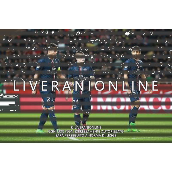 Marco VERRATTI / Thiago SILVA / MARQUINHOS - 01.02.2015 - Monaco / Paris Saint Germain - 27eme journee de Ligue 1 - Photo : Serge Haouzi / Icon Sport AG ALDO LIVERANI SAS ONLY ITALY