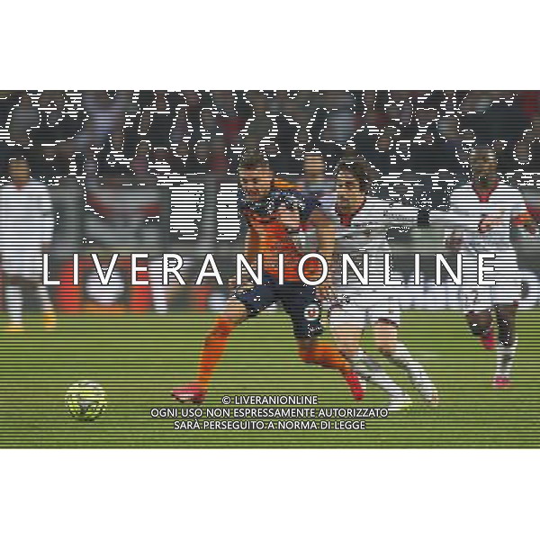 Anthony Mounier / Gregoire Puel - 01.03.2015 - Montpellier / Nice - 27eme journee de Ligue 1 - Photo : Andre Delon / Icon Sport AG ALDO LIVERANI SAS ONLY ITALY