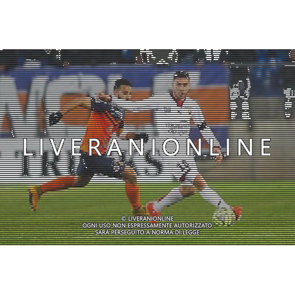 Neal Maupay / Abdelhamid El Kaoutari - 01.03.2015 - Montpellier / Nice - 27eme journee de Ligue 1 - Photo : Andre Delon / Icon Sport AG ALDO LIVERANI SAS ONLY ITALY