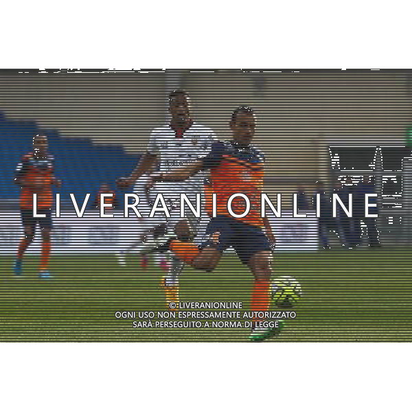 Victorino Hilton / Alassane Plea - 01.03.2015 - Montpellier / Nice - 27eme journee de Ligue 1 - Photo : Andre Delon / Icon Sport AG ALDO LIVERANI SAS ONLY ITALY