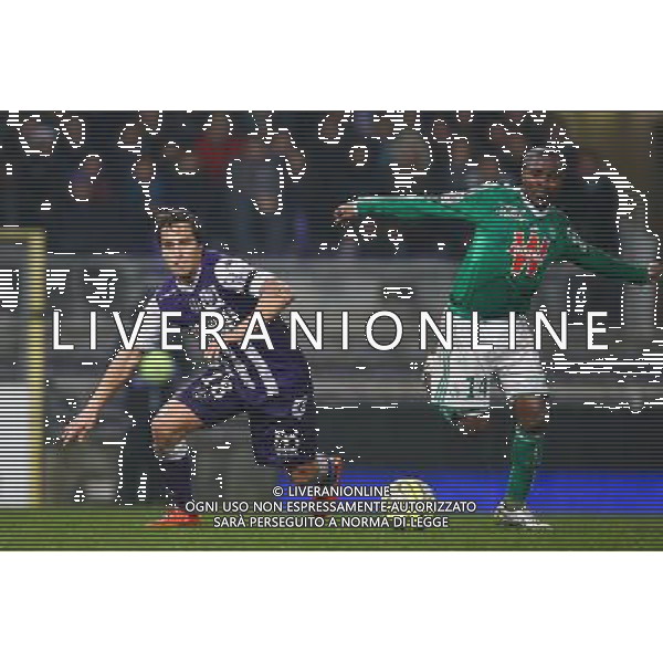 Oscar Trejo / Landry N\'GUEMO - 28.02.2015 - Toulouse / Saint Etienne - 27eme journee de Ligue 1 - Photo : Manuel Blondeau / Icon Sport AG ALDO LIVERANI SAS ONLY ITALY