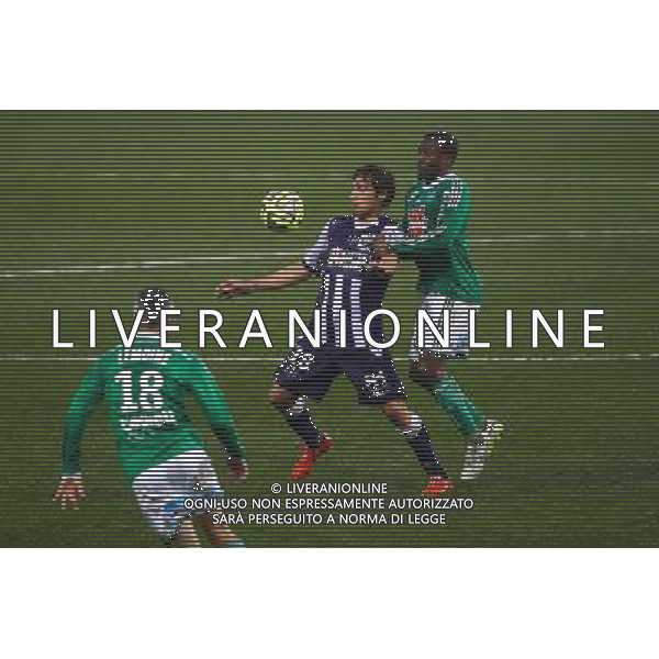 Oscar Trejo / Landry N Guemo - 28.02.2015 - Toulouse / Saint Etienne - 27eme journee de Ligue 1 - Photo : Manuel Blondeau / Icon Sport AG ALDO LIVERANI SAS ONLY ITALY