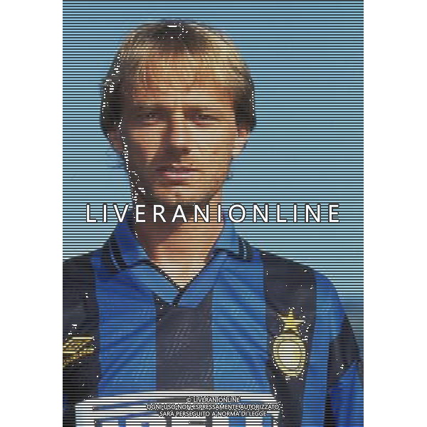 RETROSPETTIVA FONTOLAN DAVIDE CALCIATORE NELLA FOTO DAVIDE FONTOLAN CON LA MAGLIA DELL\'INTER AG ALDO LIVERANI SAS
