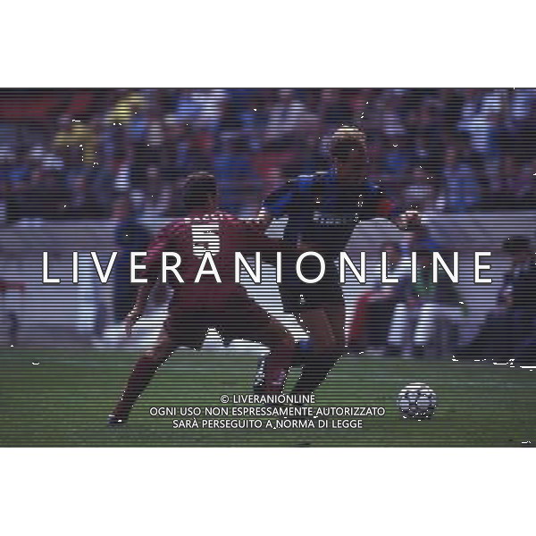 RETROSPETTIVA FONTOLAN DAVIDE CALCIATORE NELLA FOTO DAVIDE FONTOLAN CON LA MAGLIA DELL\'INTER AG ALDO LIVERANI SAS