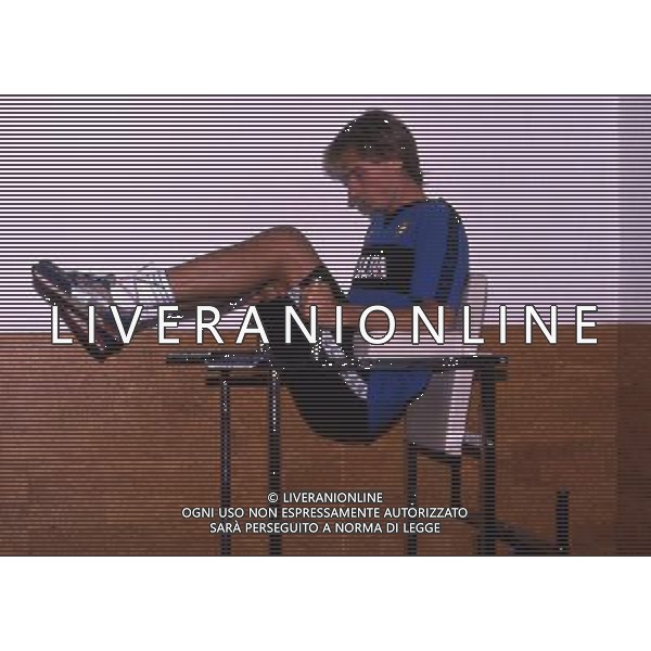 RETROSPETTIVA FONTOLAN DAVIDE CALCIATORE NELLA FOTO DAVIDE FONTOLAN CON LA MAGLIA DELL\'INTER IN ALLENAMENTO AG ALDO LIVERANI SAS