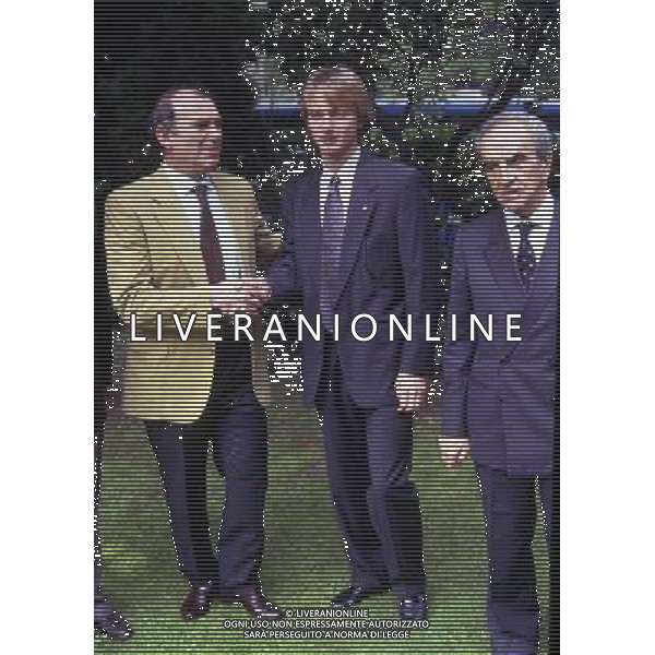 RETROSPETTIVA FONTOLAN DAVIDE CALCIATORE NELLA FOTO DAVIDE FONTOLAN CON ERNESTO PELLEGRINI E GIUSEPPE PRISCO AG ALDO LIVERANI SAS