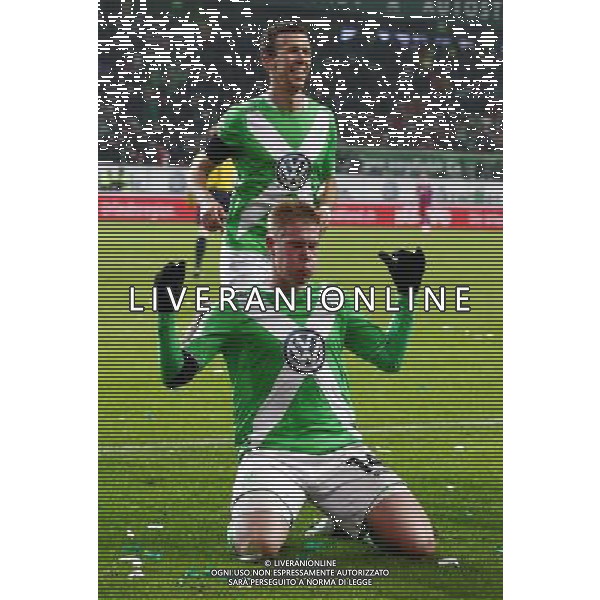 firo FuÃŸball,Fussball, 30.01.2015 1. Bundesliga Saison 2014/2015 VFL Wolfsburg - FC Bayern MÃ¼nchen Muenchen Wolfsburg, Kevin de Bruyne, jubel, Torjubel nach dem Tor zum 4-1 $worldrightsEs gelten unsere AGB, einsehbar auf www.firosportphoto.de copyright by firo sportphoto: Coesfelder Str. 207 D- 48249 DÃ¼lmen www.firosportphoto.de mail@firosportphoto.de (V o l k s b a n k B o c h u m - W i t t e n ) BLZ.: 430 601 29 Kt. Nr.: 341 117 100 Tel: +49-2594 - 9916004 Fax: +49-2594 - 9916005