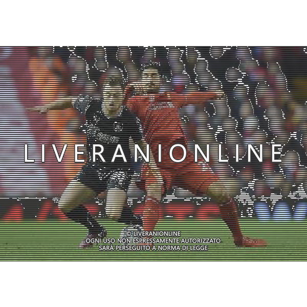 Burnley\'s Ashley Barnes battles with Liverpool\'s Emre Can Photographer Dave Howarth/CameraSport Football - Barclays Premiership - Liverpool v Burnley - Wednesday 4th March 2015 - Anfield - Liverpool © CameraSport - 43 Linden Ave. Countesthorpe. Leicester. England. LE8 5PG - Tel: +44 (0) 116 277 4147 - admin@camerasport.com - www.camerasport.com /Agenzia Aldo Liverani sas - ITALY ONLY - EDITORIAL USE ONLY