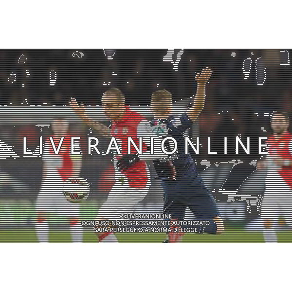 Dimitar Berbatov / Lucas Digne - 04.03.2015 - PSG / Monaco - 1/4Finale Coupe de France Photo : Andre Ferreira / Icon Sport /Agenzia Aldo Liverani sas - ITALY ONLY - EDITORIAL USE ONLY
