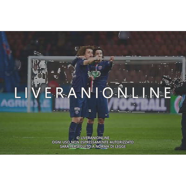 David LUIZ / Edinson CAVANI - 04.03.2015 - PSG / Monaco - 1/4Finale Coupe de France Photo : Winter Press / Icon Sport /Agenzia Aldo Liverani sas - ITALY ONLY - EDITORIAL USE ONLY