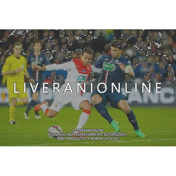 Thiago Silva / Matheus Carvalho - 04.03.2015 - PSG / Monaco - 1/4Finale Coupe de France Photo : Andre Ferreira / Icon Sport /Agenzia Aldo Liverani sas - ITALY ONLY - EDITORIAL USE ONLY