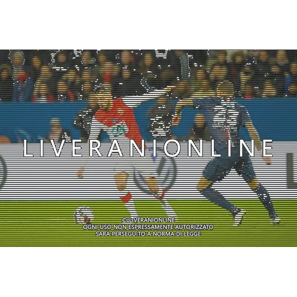 Yannick Ferreira Carrasco / Gregory Van Der Wiel - 04.03.2015 - PSG / Monaco - 1/4Finale Coupe de France Photo : Andre Ferreira / Icon Sport /Agenzia Aldo Liverani sas - ITALY ONLY - EDITORIAL USE ONLY