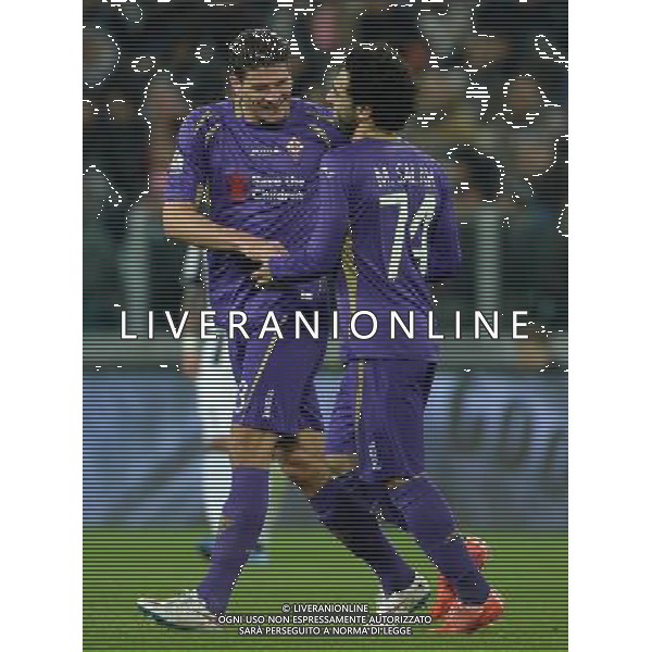 Coppa Italia TIM Cup 2014/2015 Semifinale Andata Torino - 05.03.2015 Juventus-Fiorentina Nella Foto: esultanza dopo il gol di salah con gomez /Ph.Vitez-Ag. Aldo Liverani