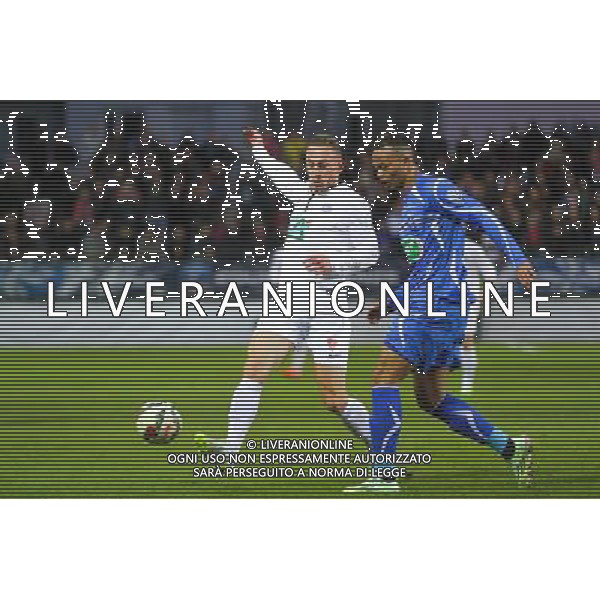 Gaetan COURTET / Remi MULUMBA - 05.03.2015 - Brest / Auxerre - 1/4Finale Coupe de France Photo : Maxime Kerriou / Icon Sport AG ALDO LIVERANI SAS ONLY ITALY
