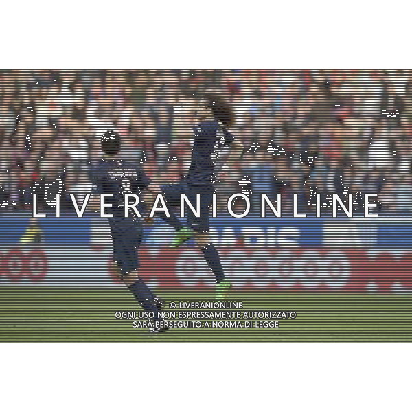Thiago MOTTA / David LUIZ - 07.03.2015 - PSG / Lens - 28eme journee de Ligue 1 Photo : Andre Ferreira / Icon Sport /Agenzia Aldo Liverani sas - ITALY ONLY - EDITORIAL USE ONLY