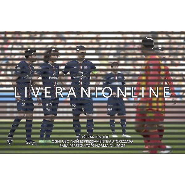 Thiago Motta / David Luiz / Zlatan Ibrahimovic - 07.03.2015 - PSG / Lens - 28eme journee de Ligue 1 Photo : Andre Ferreira / Icon Sport /Agenzia Aldo Liverani sas - ITALY ONLY - EDITORIAL USE ONLY