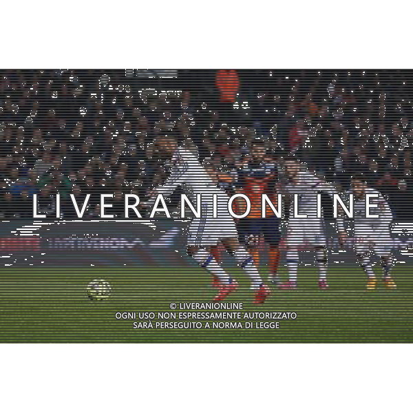 But sur penalty Alexandre Lacazette - 08.03.2015 - Montpellier / Lyon - 28eme journee de Ligue 1 Photo : Andre Delon / Icon Sport AG ALDO LIVERANI SAS ONLY ITALY