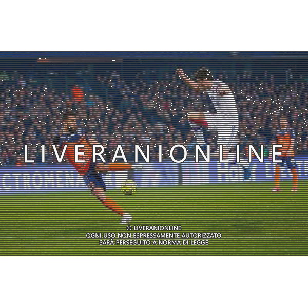 Abdelhamid El Kaoutari / Yoann Gourcuff - 08.03.2015 - Montpellier / Lyon - 28eme journee de Ligue 1 Photo : Andre Delon / Icon Sport *** Local Caption *** AG ALDO LIVERANI SAS ONLY ITALY *** Local Caption *** AG ALDO LIVERANI SAS ONLY ITALY