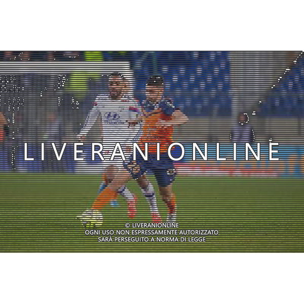 Morgan Sanson / Alexandre Lacazette - 08.03.2015 - Montpellier / Lyon - 28eme journee de Ligue 1 Photo : Andre Delon / Icon Sport AG ALDO LIVERANI SAS ONLY ITALY *** Local Caption ***