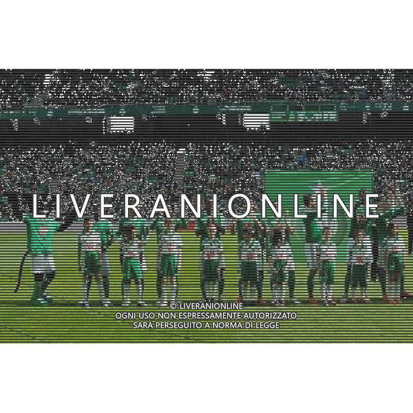 Equipe Saint Etienne - 08.03.2015 - Saint Etienne / Lorient - 28eme journee de Ligue 1 Photo : Jean Paul Thomas / Icon Sport AG ALDO LIVERANI SAS ONLY ITALY
