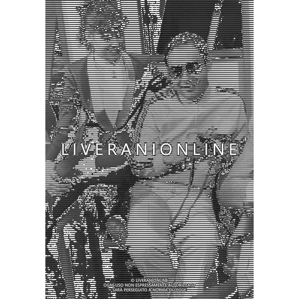 GIANNI BONCOMPAGNI CONDUTTORE, AUTORE E REGISTA TELEVISIVO CON LA FIGLIA BARBARA - RETROSPETTIVA ©ARCHIVIO AGENZIA ALDO LIVERANI SAS