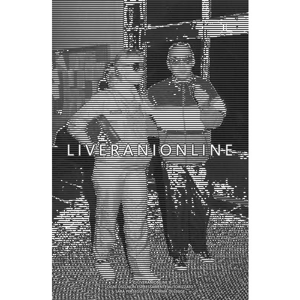 GIANNI BONCOMPAGNI CONDUTTORE, AUTORE E REGISTA TELEVISIVO CON RAFFAELLA CARRA\' NEL 1985 - RETROSPETTIVA ©ARCHIVIO AGENZIA ALDO LIVERANI SAS