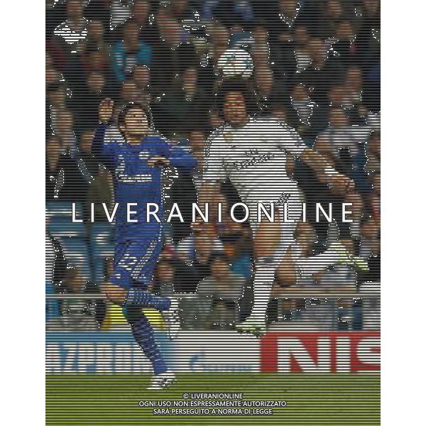 firo : 10.03.2015 Fu§ball, CL, Champions League, Saison 2014/2015, Achtelfinale,RŸckspiel, Real Madrid - FC Schalke 04 3:4 Atsuto Uchida, Marcelo. $worldrights,Es gelten unsere AGB, einsehbar auf www.firosportphoto.de, copyright by firo sportphoto: Coesfelder Str. 207 D-48249 DŸlmen www.firosportphoto.de mail@firosportphoto.de (V o l k s b a n k B o c h u m - W i t t e n ) BLZ.: 430 601 29 Kt. Nr.: 341 117 100 Tel:Ê +49-2594-9916004 Fax:Ê+49-2594-9916005 AG ALDO LIVERANI SAS ONLY ITALY