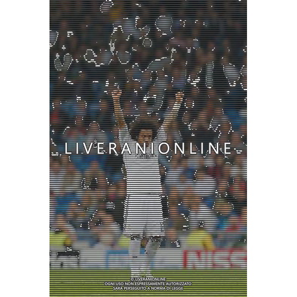 firo : 10.03.2015 Fu§ball, CL, Champions League, Saison 2014/2015, Achtelfinale,RŸckspiel, Real Madrid - FC Schalke 04 3:4 Jubel MARCELO, Real $worldrights,Es gelten unsere AGB, einsehbar auf www.firosportphoto.de, copyright by firo sportphoto: Coesfelder Str. 207 D-48249 DŸlmen www.firosportphoto.de mail@firosportphoto.de (V o l k s b a n k B o c h u m - W i t t e n ) BLZ.: 430 601 29 Kt. Nr.: 341 117 100 Tel:Ê +49-2594-9916004 Fax:Ê+49-2594-9916005 AG ALDO LIVERANI SAS ONLY ITALY