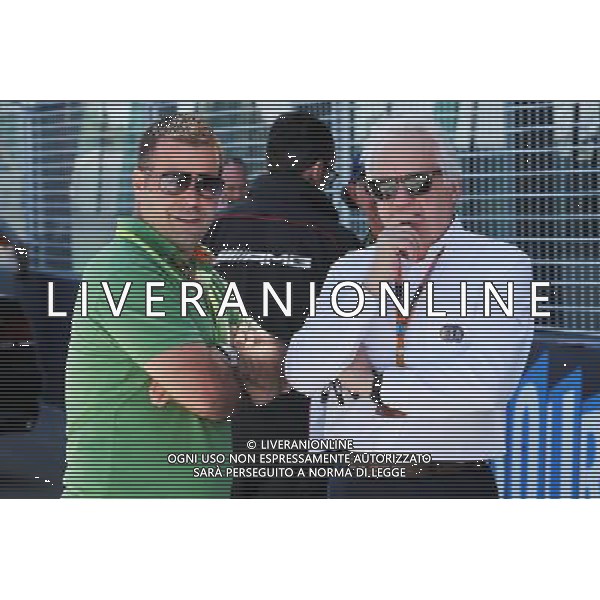 (L to R): Zsolt Baumgartner (HUN) with Charlie Whiting (GBR) FIA Delegate. 11.03.2015. Formula 1 World Championship, Rd 1, Australian Grand Prix, Albert Park, Melbourne, Australia, Preparation Day. AG ALDO LIVERANI SAS ONLY ITALY