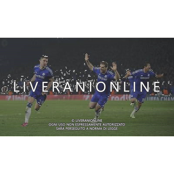 Chelsea\'s Gary Cahill celebrates scoring the opening goal to give them the lead Photographer Ashley Western/CameraSport Football - UEFA Champions League Round of 16, Second Leg - Chelsea v Paris Saint-Germain - Wednesday 11th March 2015 - Stamford Bridge - London © CameraSport - 43 Linden Ave. Countesthorpe. Leicester. England. LE8 5PG - Tel: +44 (0) 116 277 4147 - admin@camerasport.com - www.camerasport.com AG ALDO LIVERANI SAS ONLY ITALY