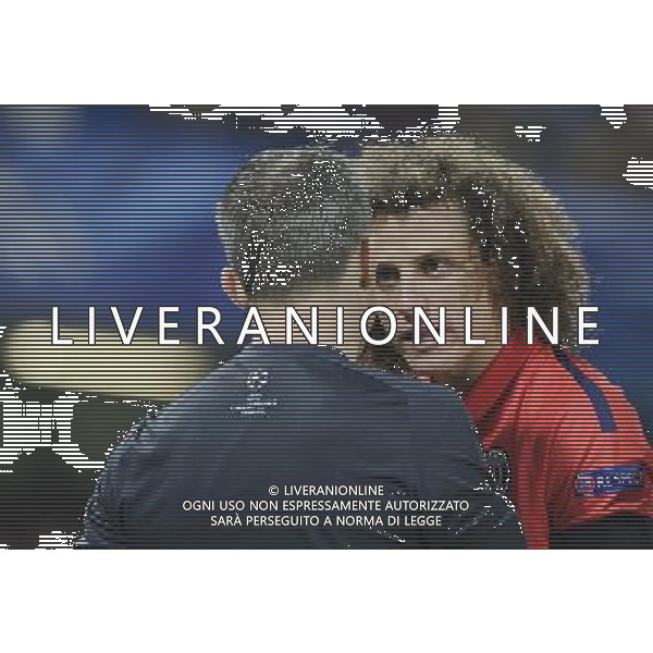 Paris Saint-Germain\'s David Luiz protests to Referee Bjorn Kuipers Photographer Ashley Western/CameraSport Football - UEFA Champions League Round of 16, Second Leg - Chelsea v Paris Saint-Germain - Wednesday 11th March 2015 - Stamford Bridge - London © CameraSport - 43 Linden Ave. Countesthorpe. Leicester. England. LE8 5PG - Tel: +44 (0) 116 277 4147 - admin@camerasport.com - www.camerasport.com AG ALDO LIVERANI SAS ONLY ITALY
