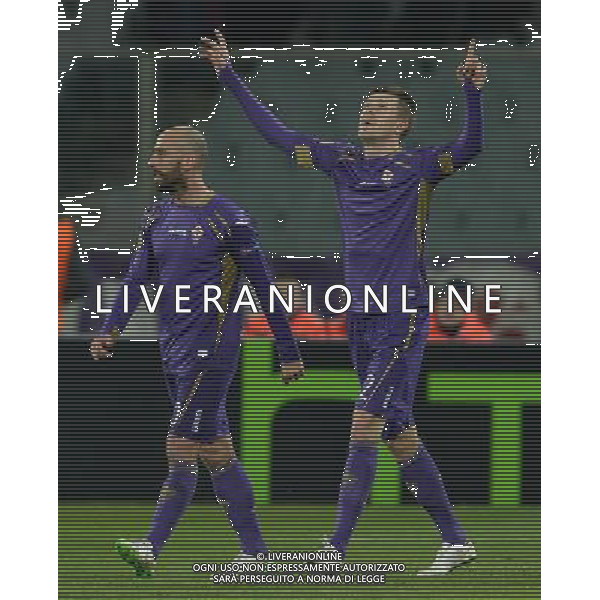UEFA Europa League 2014/2015 Ottavi di Finale Andata Firenze - 12.03.2015 Fiorentina-Roma Nella Foto: esultanza dopo il gol di ilicic /Ph.Vitez-Ag. Aldo Liverani