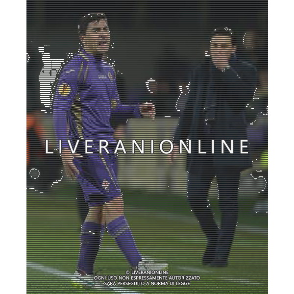 UEFA Europa League 2014/2015 Ottavi di Finale Andata Firenze - 12.03.2015 Fiorentina-Roma Nella Foto:la rabbia di david pizarro per l\'infortunio /Ph.Vitez-Ag. Aldo Liverani