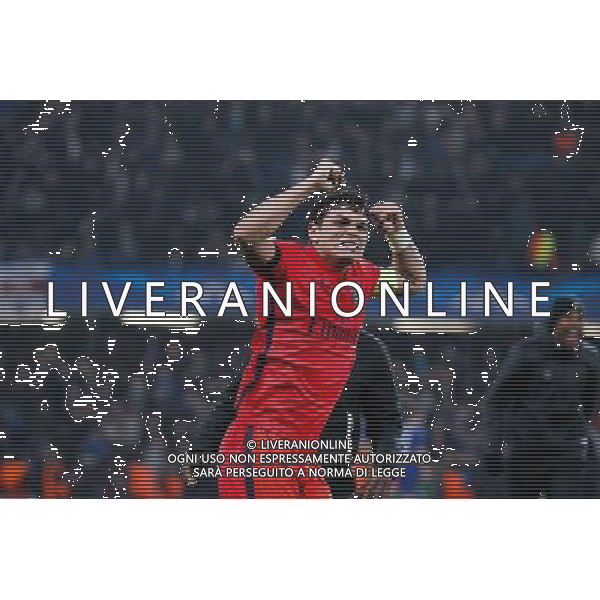 Joie PSG - Thiago SILVA - 11.03.2015 - Chelsea / Paris Saint Germain - 1/8Finale Champions League Photo : Johnny Fidelin / Icon Sport AG ALDO LIVERANI SAS ONLY ITALY