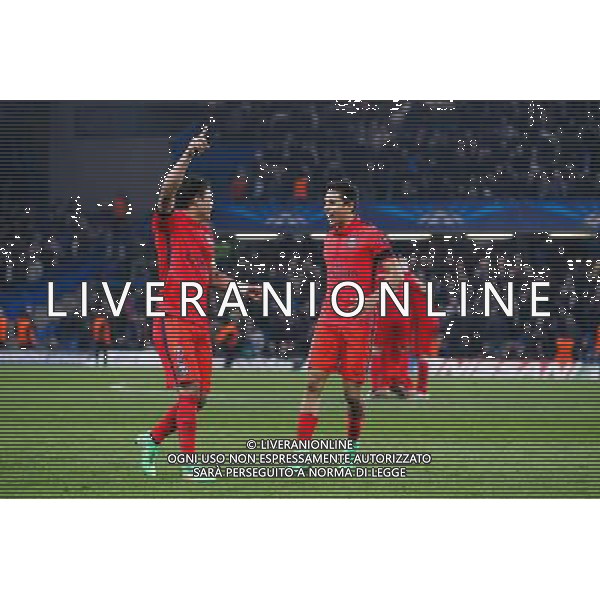 Joie PSG - Thiago SILVA / MARQUINHOS - 11.03.2015 - Chelsea / Paris Saint Germain - 1/8Finale Champions League Photo : Johnny Fidelin / Icon Sport AG ALDO LIVERANI SAS ONLY ITALY