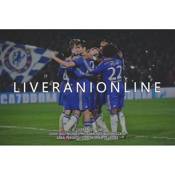 Joie Eden HAZARD / Diego COSTA - 11.03.2015 - Chelsea / Paris Saint Germain - 1/8Finale retour Champions League Photo : Dave Winter / Icon Sport AG ALDO LIVERANI SAS ONLY ITALY