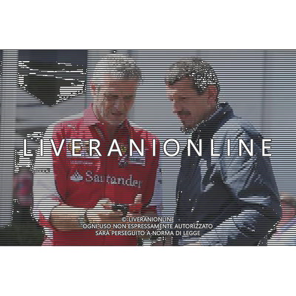 (L to R): Maurizio Arrivabene (ITA) Ferrari Team Principal with Guenther Steiner (ITA) Haas F1 Team Prinicipal. 15.03.2015. Formula 1 World Championship, Rd 1, Australian Grand Prix, Albert Park, Melbourne, Australia, Race Day. AG ALDO LIVERANI SAS ONLY ITALY