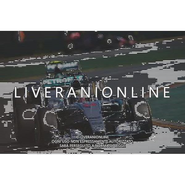 Lewis Hamilton (GBR) Mercedes AMG F1 W06 leads team mate Nico Rosberg (GER) Mercedes AMG F1 W06. 15.03.2015. Formula 1 World Championship, Rd 1, Australian Grand Prix, Albert Park, Melbourne, Australia, Race Day. AG ALDO LIVERANI SAS ONLY ITALY