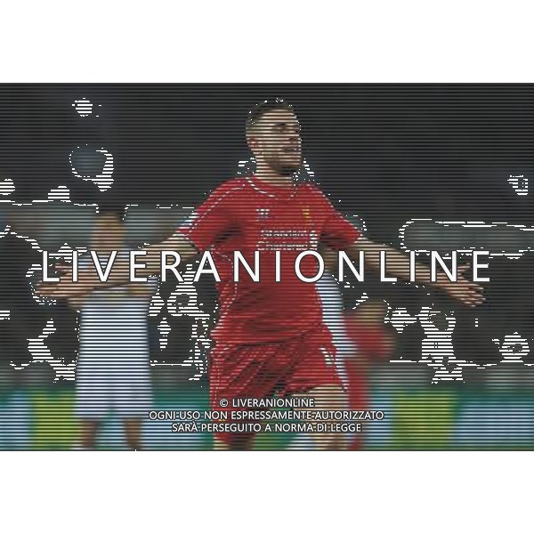 GOAL CELEBRATION - Liverpool\'s Jordan Henderson celebrates scoring his sides first goal Photographer Kevin Barnes/CameraSport Football - Barclays Premiership - Swansea City v Liverpool - Monday 16th March - The Liberty Stadium - Swansea Â© CameraSport - 43 Linden Ave. Countesthorpe. Leicester. England. LE8 5PG - Tel: +44 (0) 116 277 4147 - admin@camerasport.com - www.camerasport.com AG ALDO LIVERANI SAS ONLY ITALY