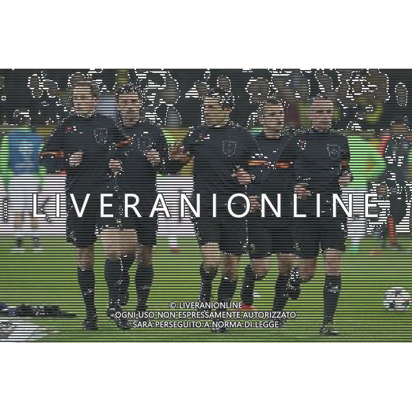 Fu§ball, firo : 18.03.2015 CL, Champions League, Saison 2014/2015, BVB, Borussia Dortmund, Juventus Turin,0:3 Schiedsrichtergespann, Schiedsrichter, Linienrichter, Milorad Mazic, Dejan Petrovic, Milovan Ristic, Dalibor Djurdjevic, - arbitro - terna arbitrale - arbitri $worldrightsEs gelten unsere AGB, einsehbar auf www.firosportphoto.de, copyright by firo sportphoto: /Agenzia Aldo Liverani sas - ITALY ONLY - EDITORIAL USE ONLY