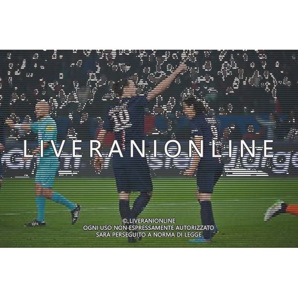 Joie Zlatan IBRAHIMOVIC - 20.03.2015 - Paris Saint Germain / Lorient - 30e journee Ligue 1 Photo : Dave Winter / Icon Sport AG ALDO LIVERANI SAS ONLY ITALY