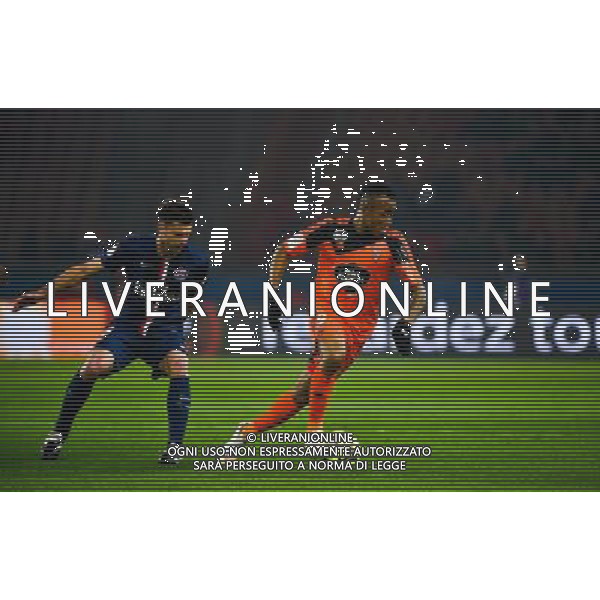 Jordan AYEW / Thiago MOTTA - 20.03.2015 - Paris Saint Germain / Lorient - 30e journee Ligue 1 Photo : Dave Winter / Icon Sport AG ALDO LIVERANI SAS ONLY ITALY