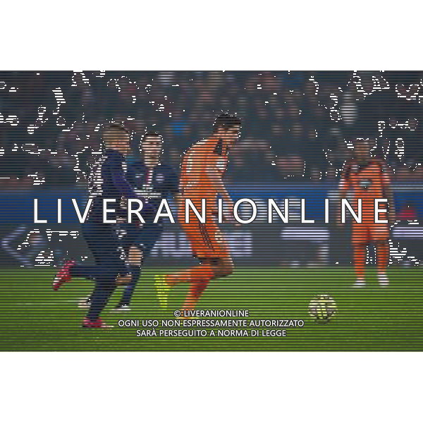 Maxence BELLEGO / Marco VERRATTI - 20.03.2015 - Paris Saint Germain / Lorient - 30e journee Ligue 1 Photo : Dave Winter / Icon Sport AG ALDO LIVERANI SAS ONLY ITALY